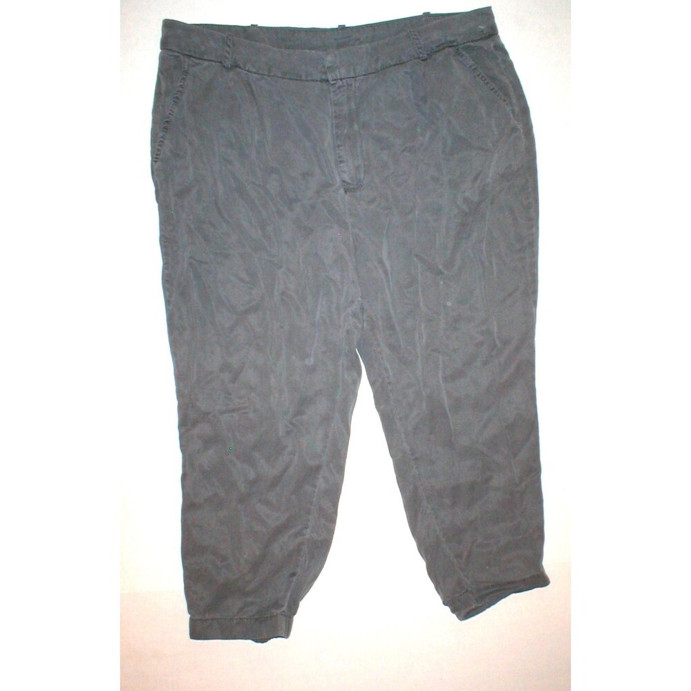 New Womens Free People Tencel Crop Harem Pants Dark Green Olive Army 34 35 Capri